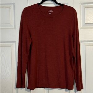 BANANA REPUBLIC Size Large Malibu Tee Cotton Modal Chocolate Brown Neutral